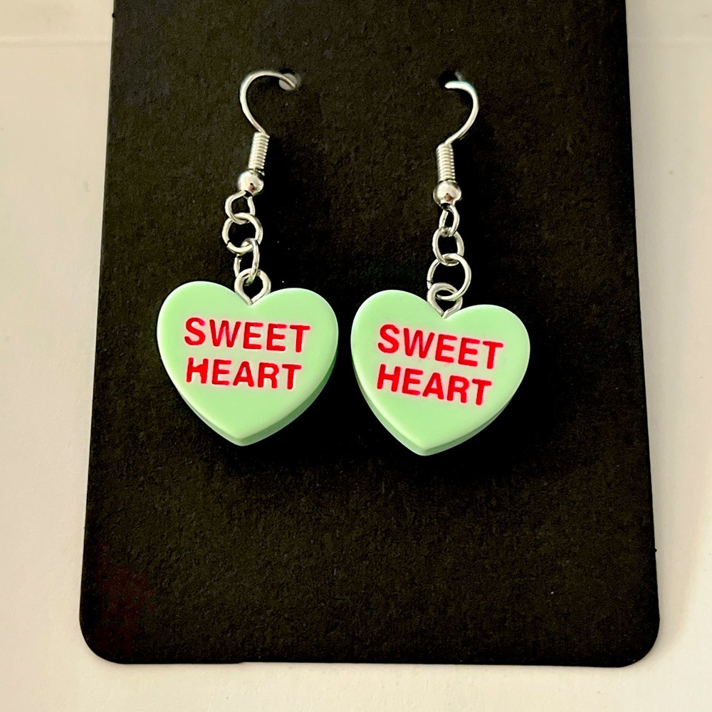 Valentine sweetheart, heart earrings